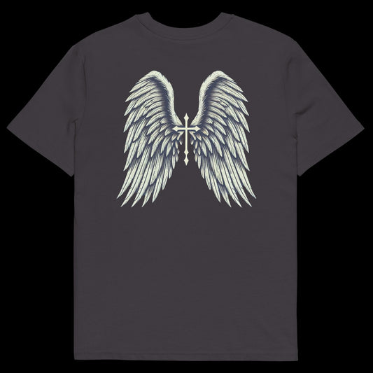 (Angel Wings) Unisex organic cotton t-shirt order size up